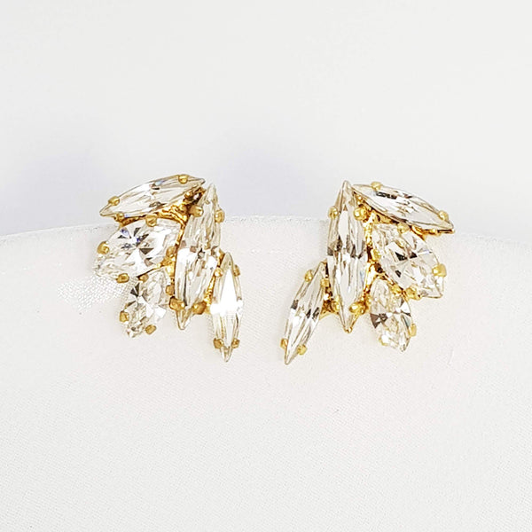 Gold CZ earrings, Shira Earrings - Medium, The Lady bride