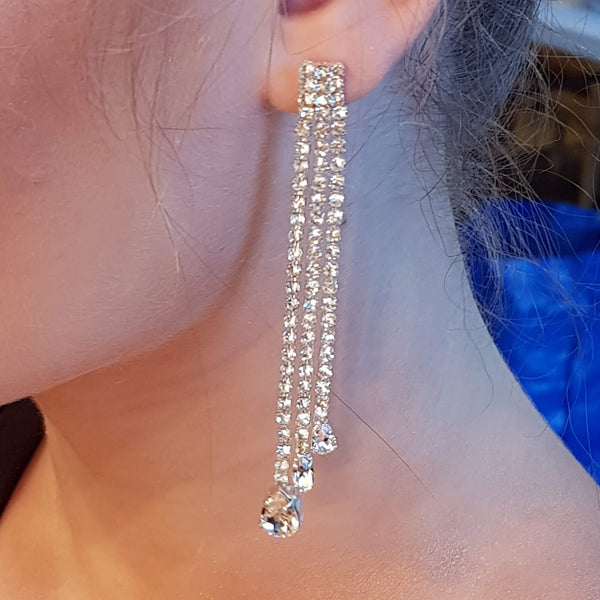 long zirconia earrings