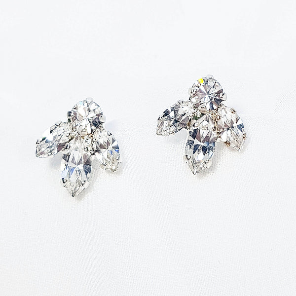 Shira Earrings, white crystal earrings, Dana Mantzur