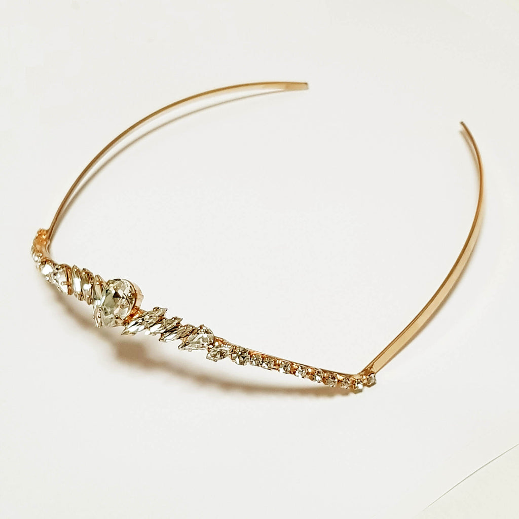 Gold crystal headpiece, Crystal crown, The Lady Bride