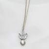 CZ silver necklace, Fleur de lis Necklace, The Lady bride