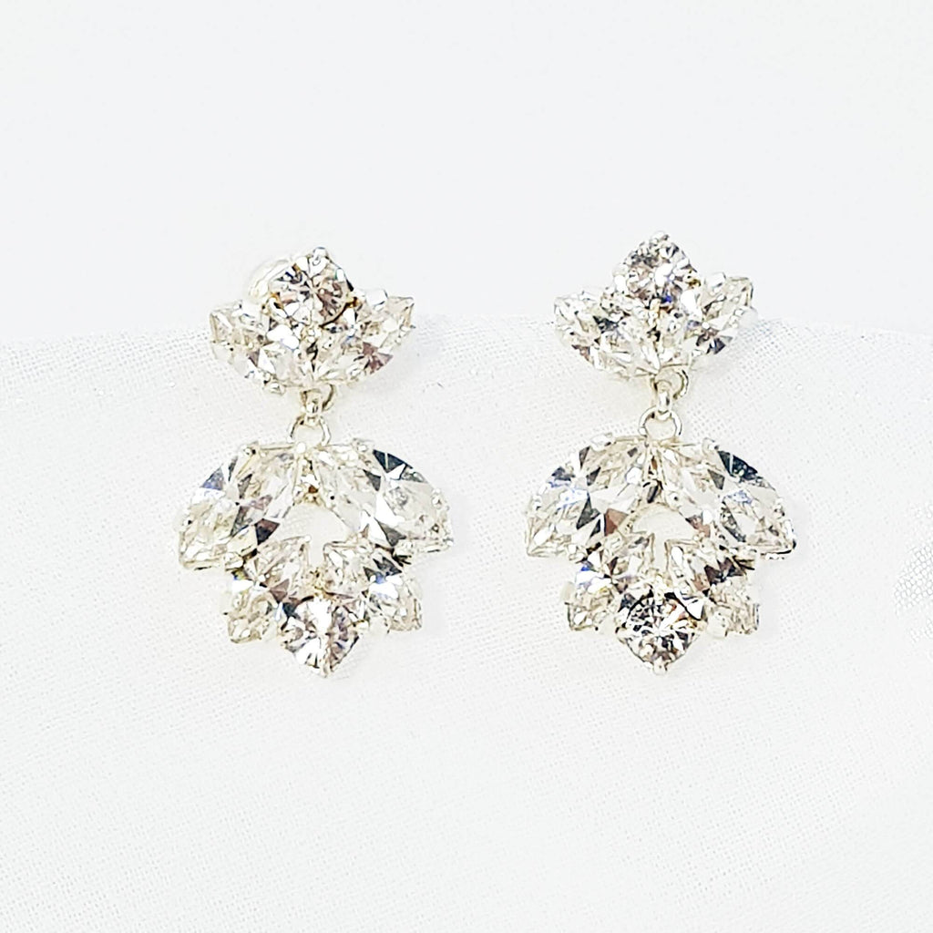 Silver bridal earrings