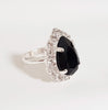 Silver swarovski crystal ring | drop ring | The Lady Bride
