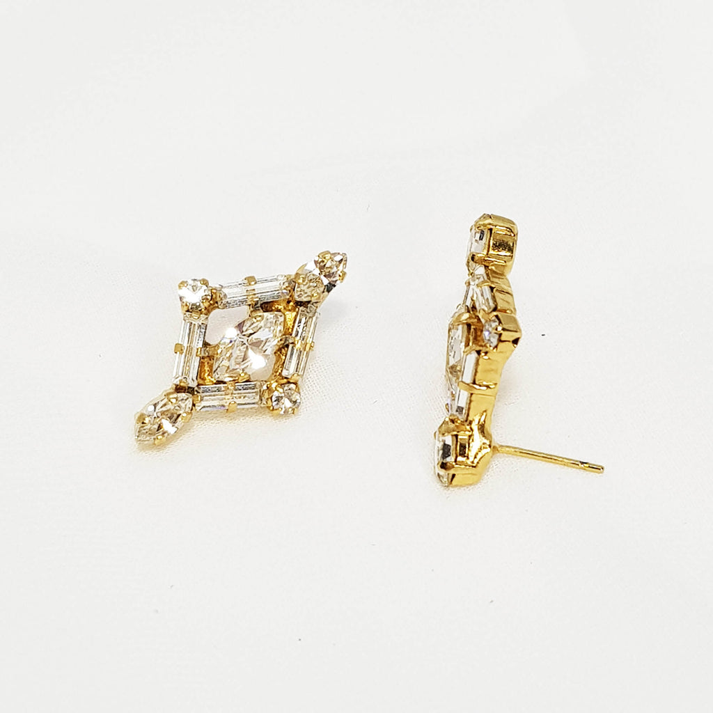 Gold post earrings