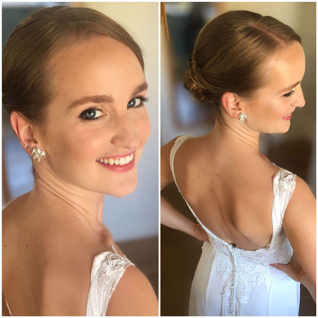 Gold cluster earrings, Shira Earrings - Medium, The Lady bride
