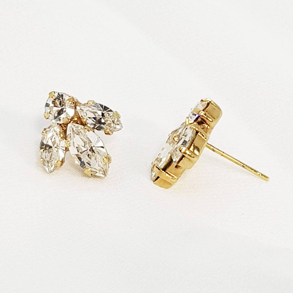 Shira Earrings, Gold CZ earrings, Dana Mantzur 