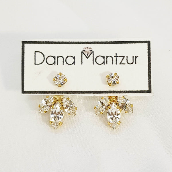 Gold front back earrings, Baby Roko Ear Jackets - Small, Dana Mantzur