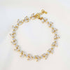 Gold Zirconia bracelet, Leaves Bracelet, The Lady Bride