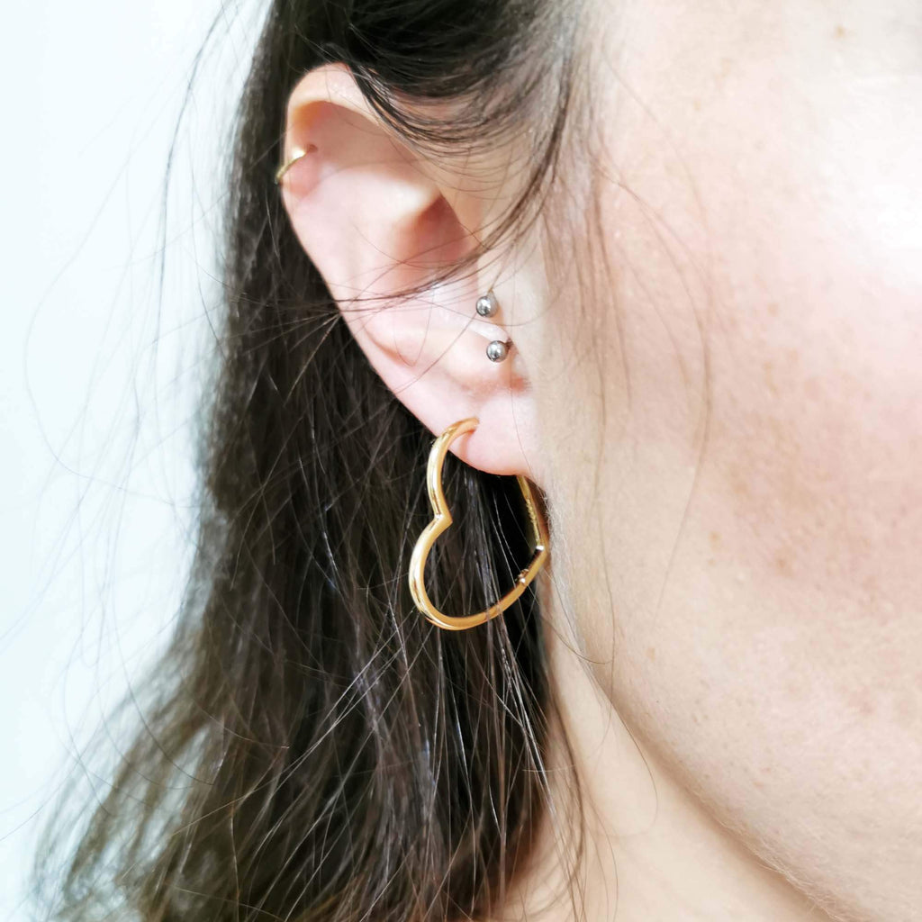 Valentine hoops Heart Hoop Earrings, Dana Mantzur