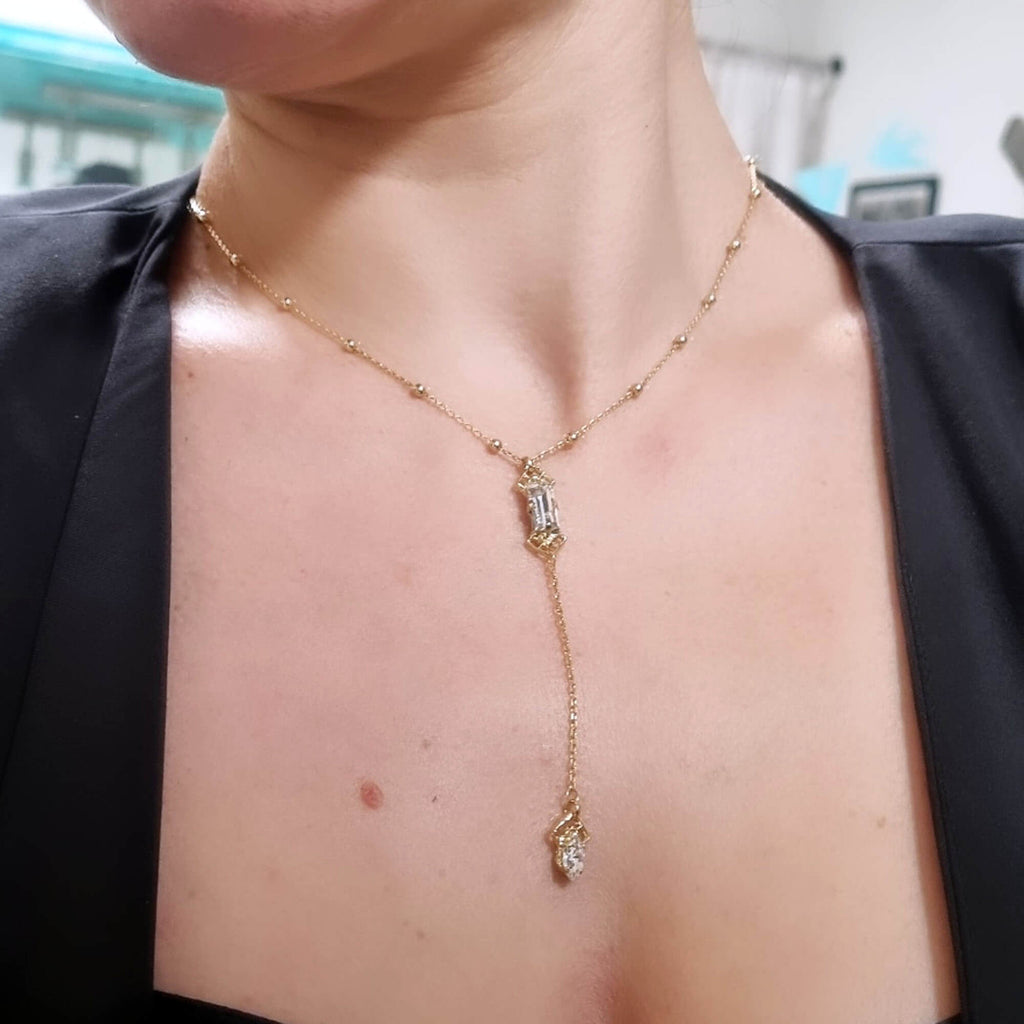 Kelly Necklace: Dainty Lariat necklace  | The Lady Bride
