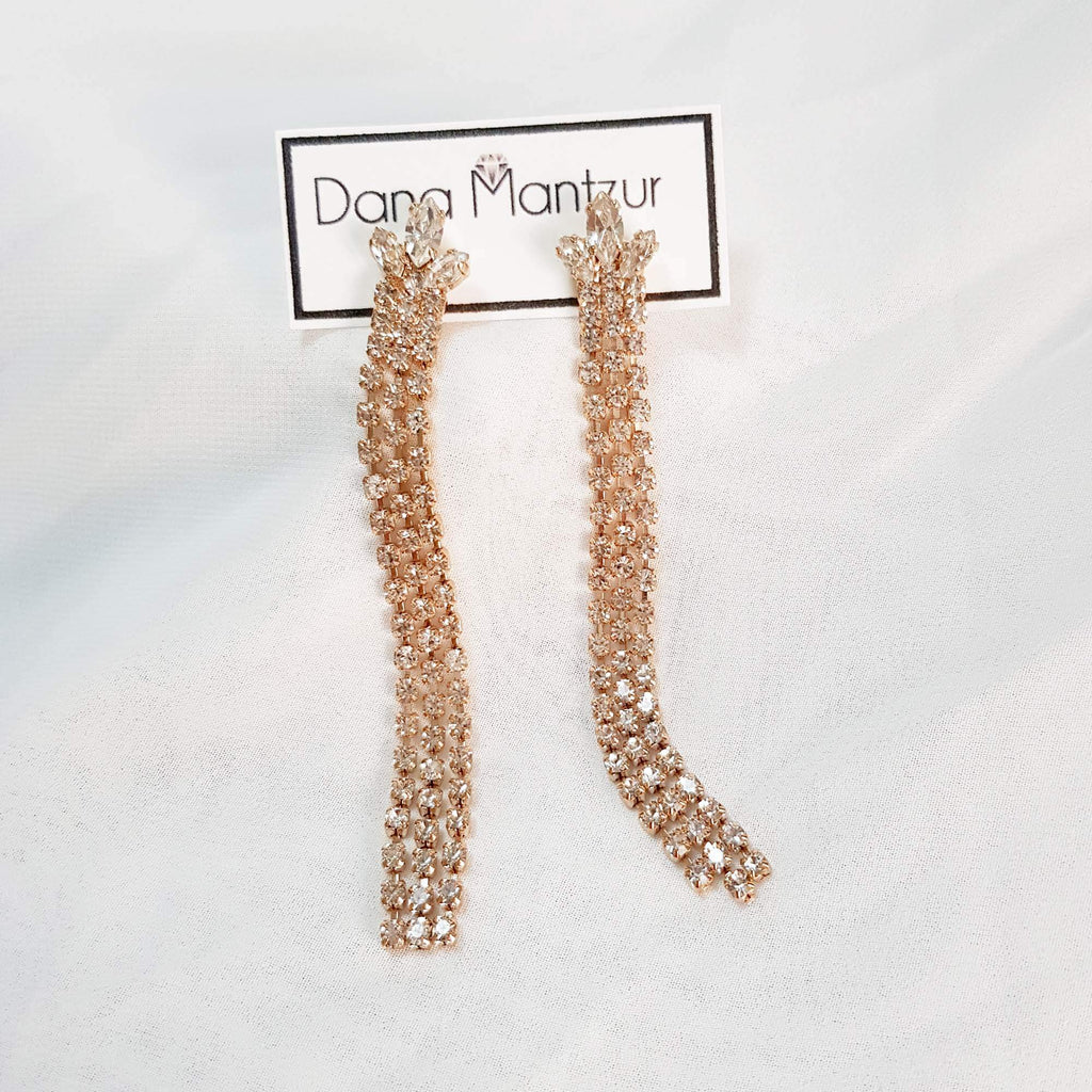 Ariel earrings, Rose gold tassel earrings, The Lady Bride