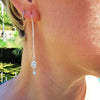 Minimal long cz earrings, Petra Earrings, Dana Mantzur 