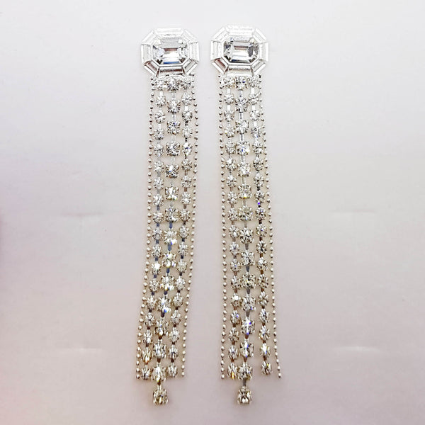 Crystal fringe earrings