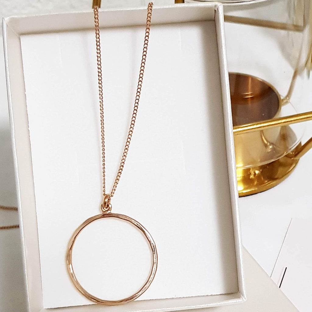 Rose gold necklace, Circle karma chain, Dana Mantzur