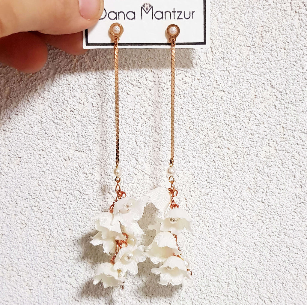 Rose gold long earrings