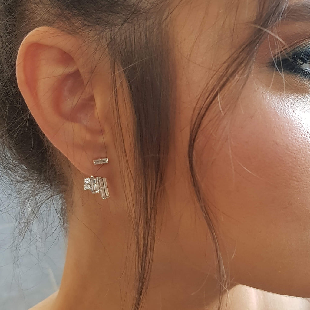 Baguette Ear Jackets  Stunning Baguette Earrings  The Lady Bride