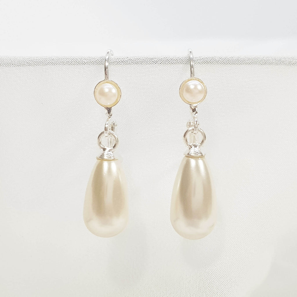 Swarovski drop pearl earrings, Teardrop Pearl Earrings, The Lady Bride