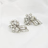 silver cluster earrings