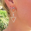 Triangle Earrings, Minimalist long earrings earrings, Dana Mantzur