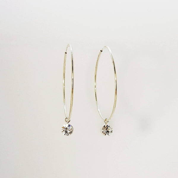 Sterling Silver Hoops, Bohemian hoop earrings, Dana Mantzur