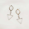 Triangle Earrings, Silver long earrings, Dana Mantzur