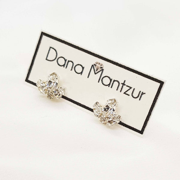 Julie earrings, Silver crystal earrings, Dana Mantzur
