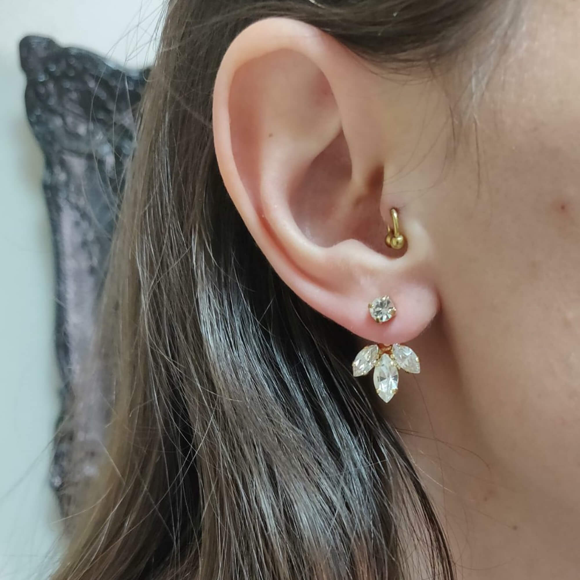 ☆人気☆【TATIANA】☆Moissanite Ear Jacket Earrin.g☆ Designer fashion, Seoul-fully created | W Concept