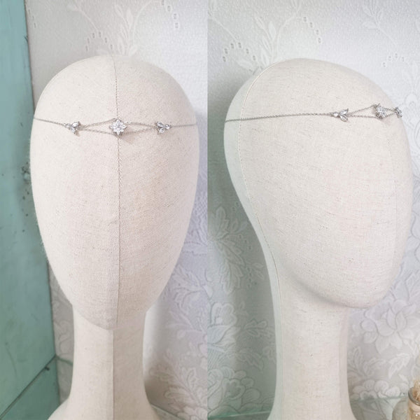 Silver forehead headband | Dafna Forehead Band | The Lady Bride