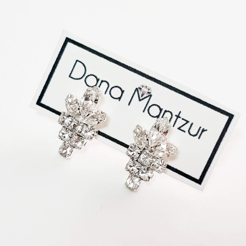 Pyramid Earrings, Rhinestone Earrings, The Lady Bride