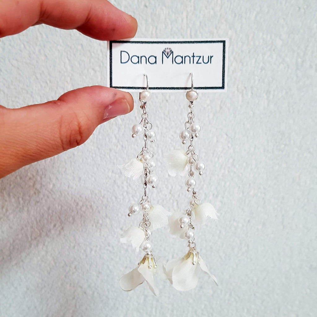 White boho earrings