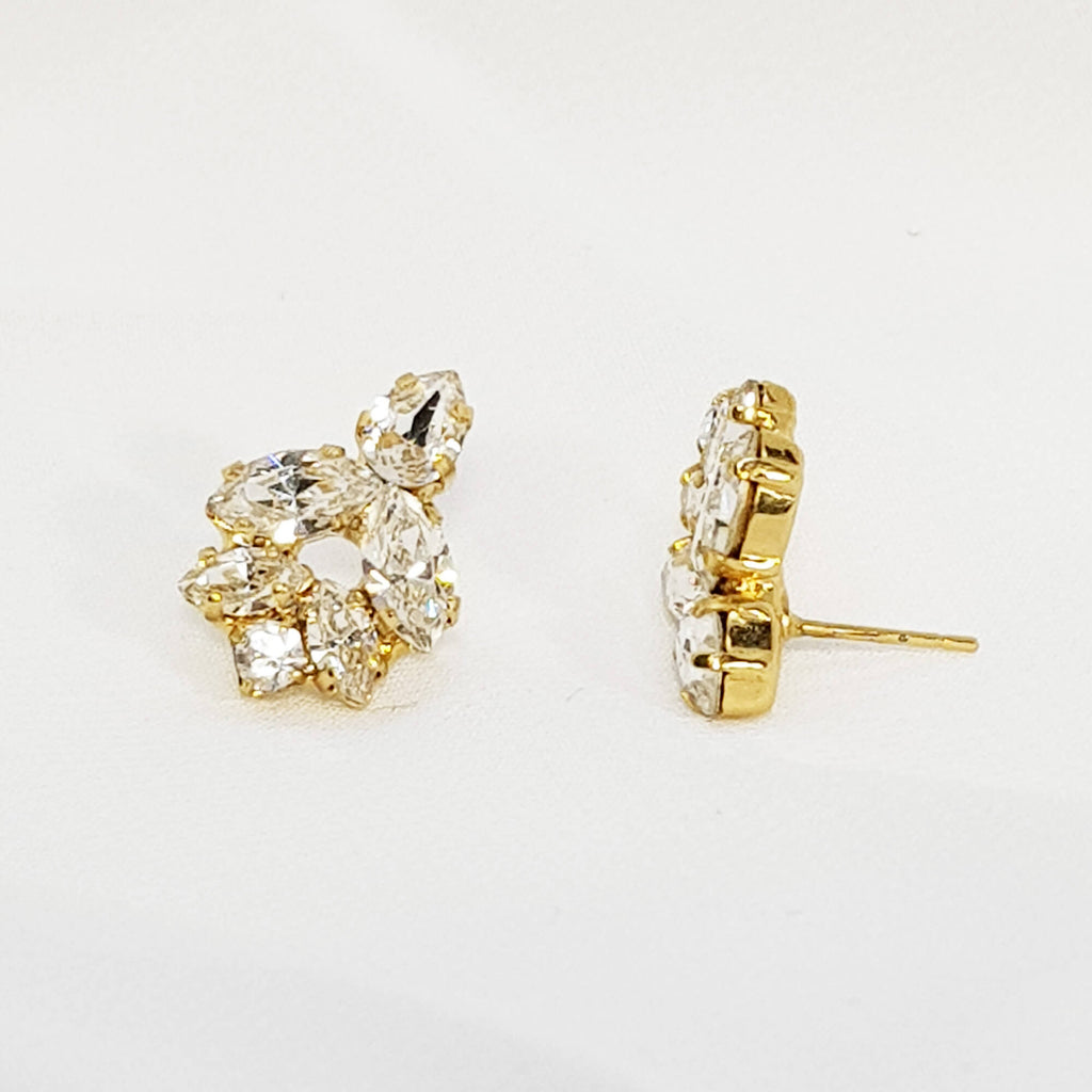 Gold stud earrings