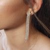 Zirconia long earrings 