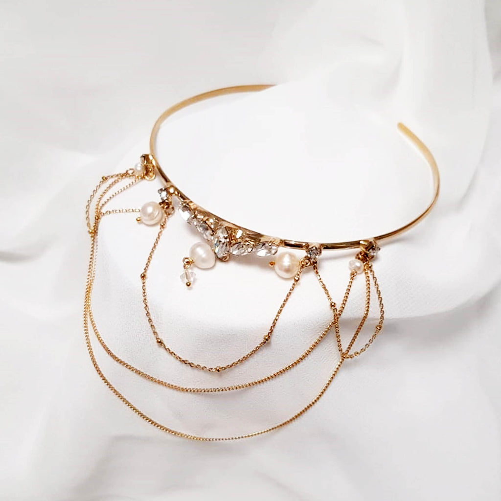 Gold arm bangle | Luna arm cuff bracelet | Dana Mantzur