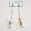 white flower rose gold earrings