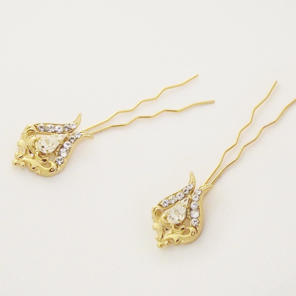 Gold hair clips