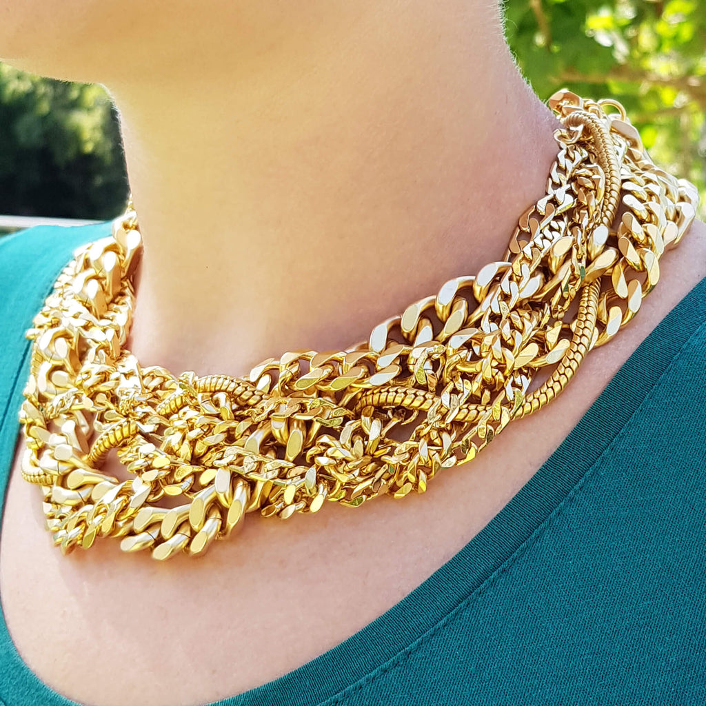 Large layered gourmet necklace, Billy Necklace, Dana Mantzur