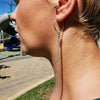 Silver long earrings, Fringe Hoop Earrings, Dana Mantzur