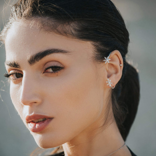 Nunataq ear climber: Silver cuff earrings | Dana Mantzur