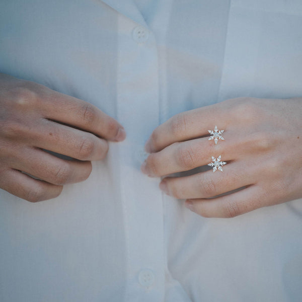 Nunataq Ring: Sterling Silver Zirconia dainty ring | Dana Mantzur