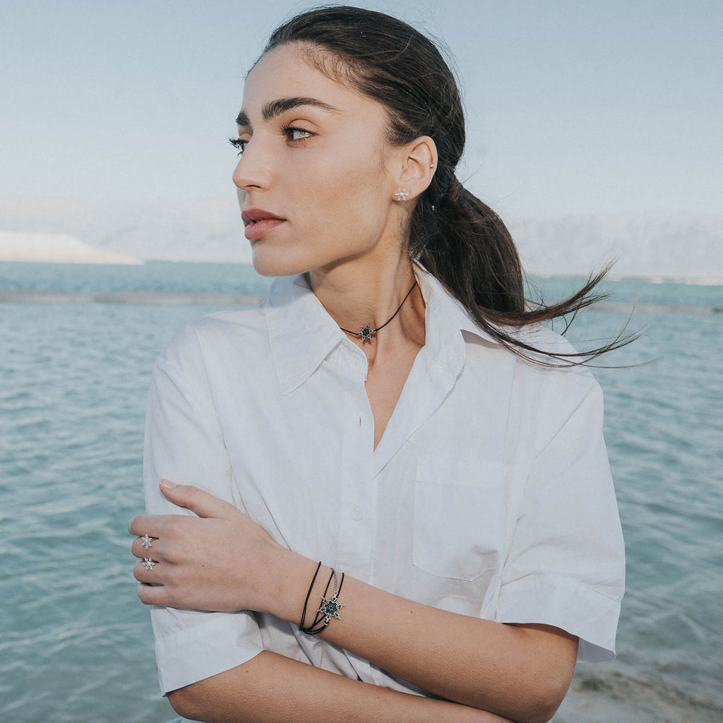 Upsala Bracelet: Boho black and silver bracelet | Dana Mantzur